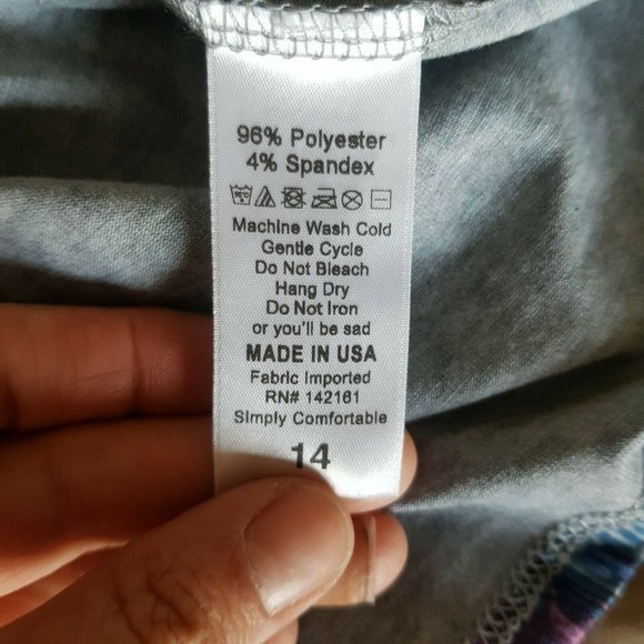 Lularoe Top Size 14 Girls Shirt Short Sleeve Simply Comfortable Style 20155200 - Picture 9 of 12